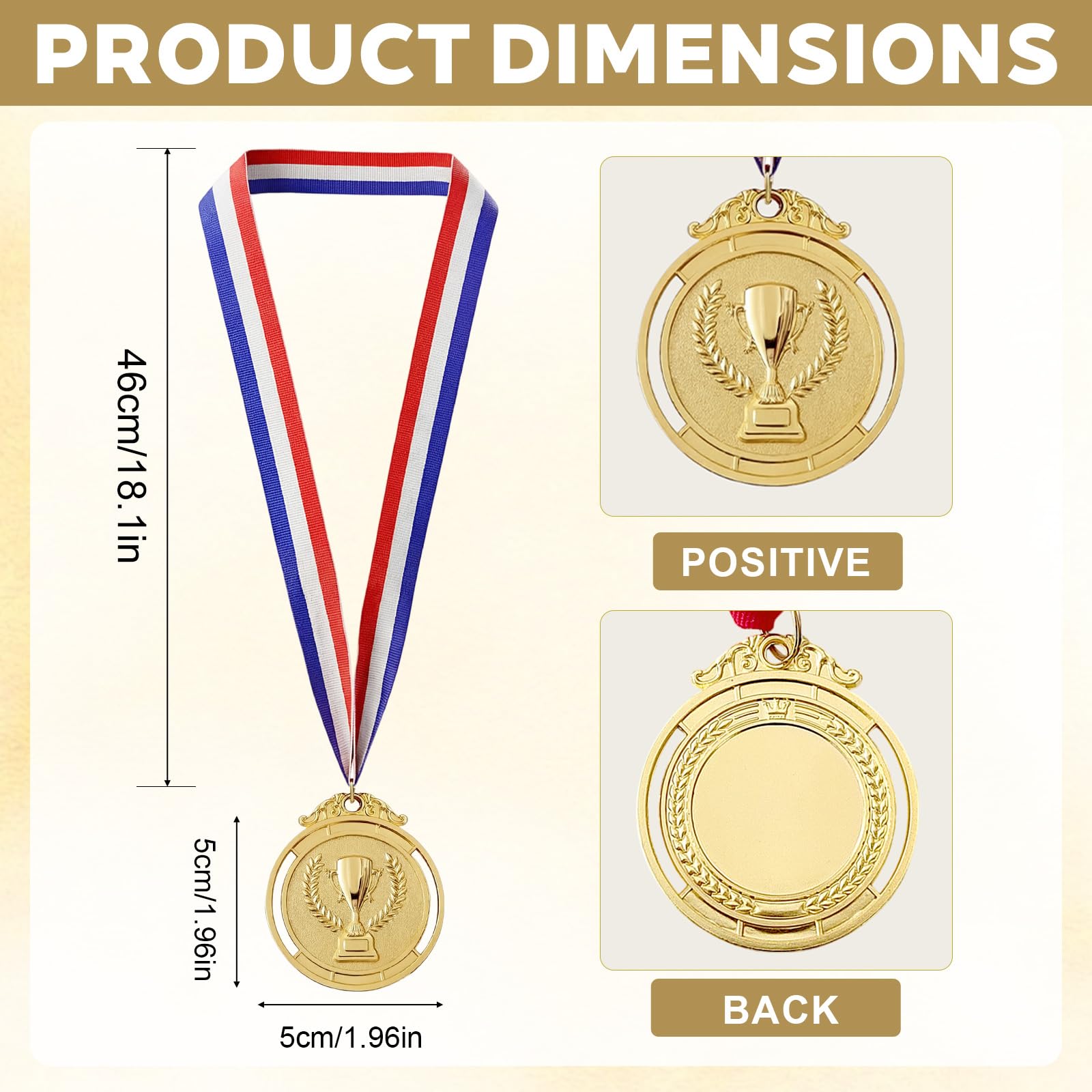12 Pezzi Medaglie, Medaglie d'oro, Medaglie per Bambini, Medaglie per Vincitori, Medaglie d'oro, in Metallo con Nastri, per Bambini e Adulti, Calcio, Souvenir Sportivi