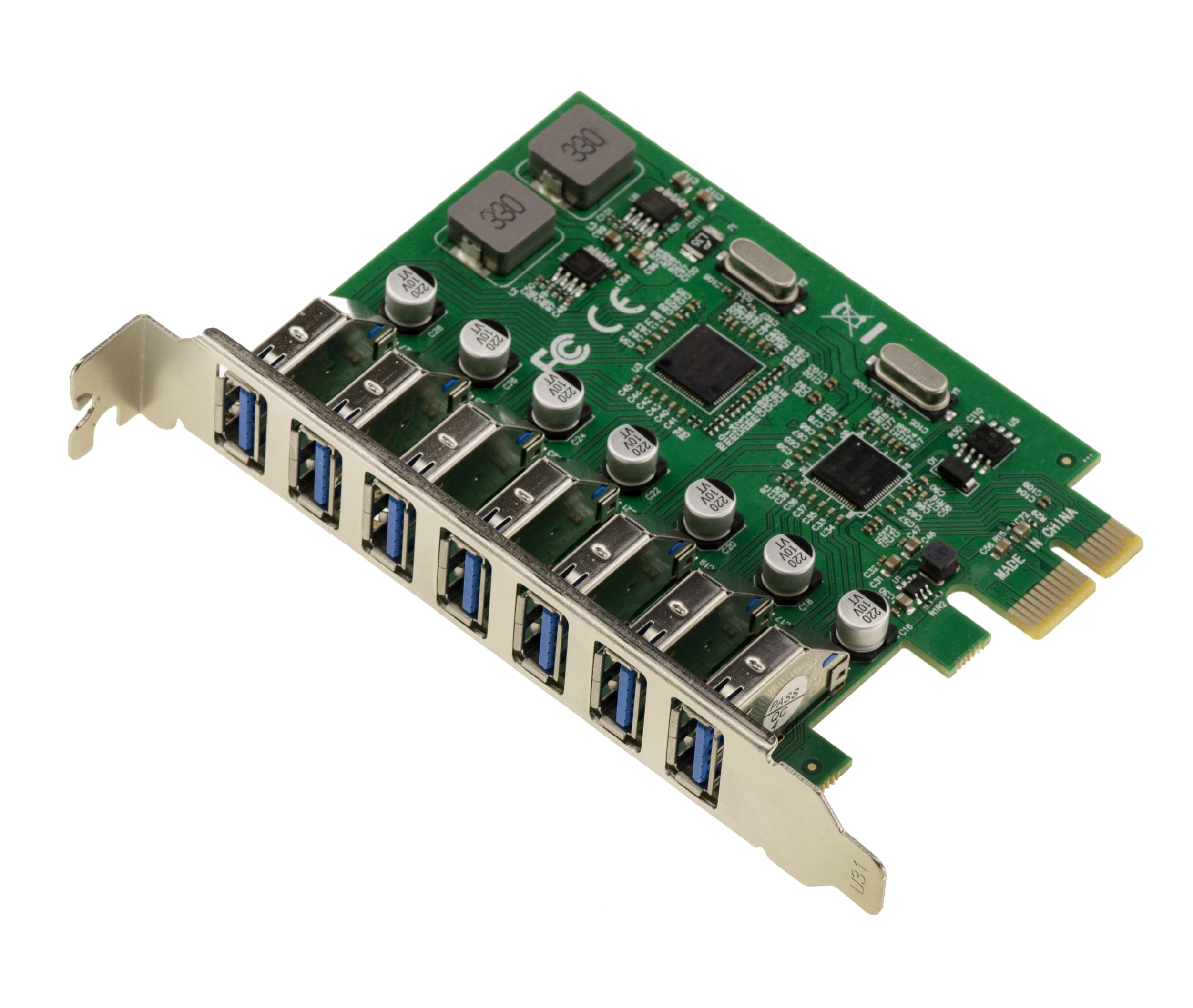 KALEA-INFORMATIQUE PCI Express PCIe USB 3.0 Card 7 Ports 5G A Auto Powered and with Dual Chipset NEC D720201 USB3