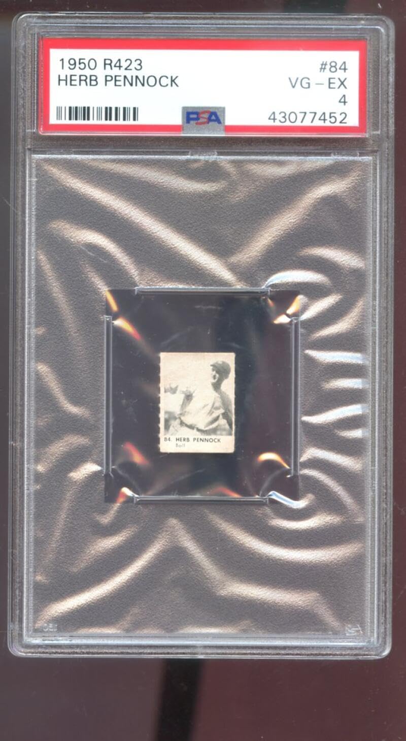 1950 R423#84 Herb Pennock PSA 4 Graded Baseball Card MLB Game Strip Orange Back