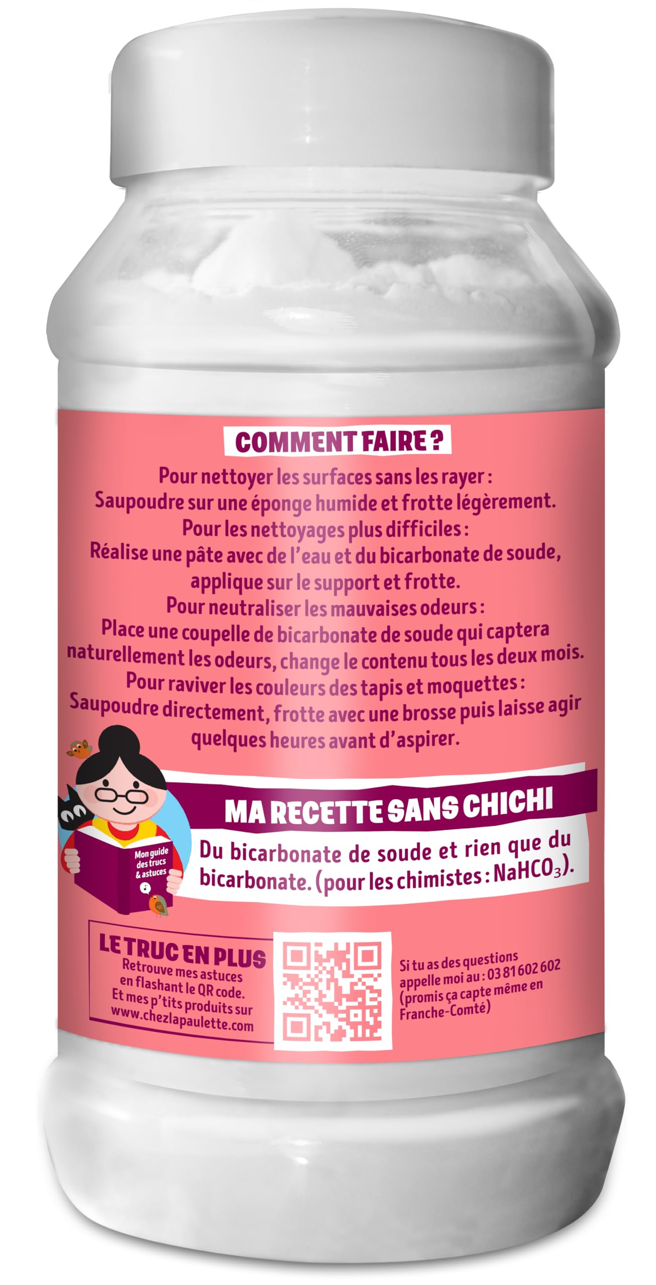Paulette – Bicarbonato de sodio Ecocert – Limpia, reaviva los colores, neutraliza los malos olores – 950 g