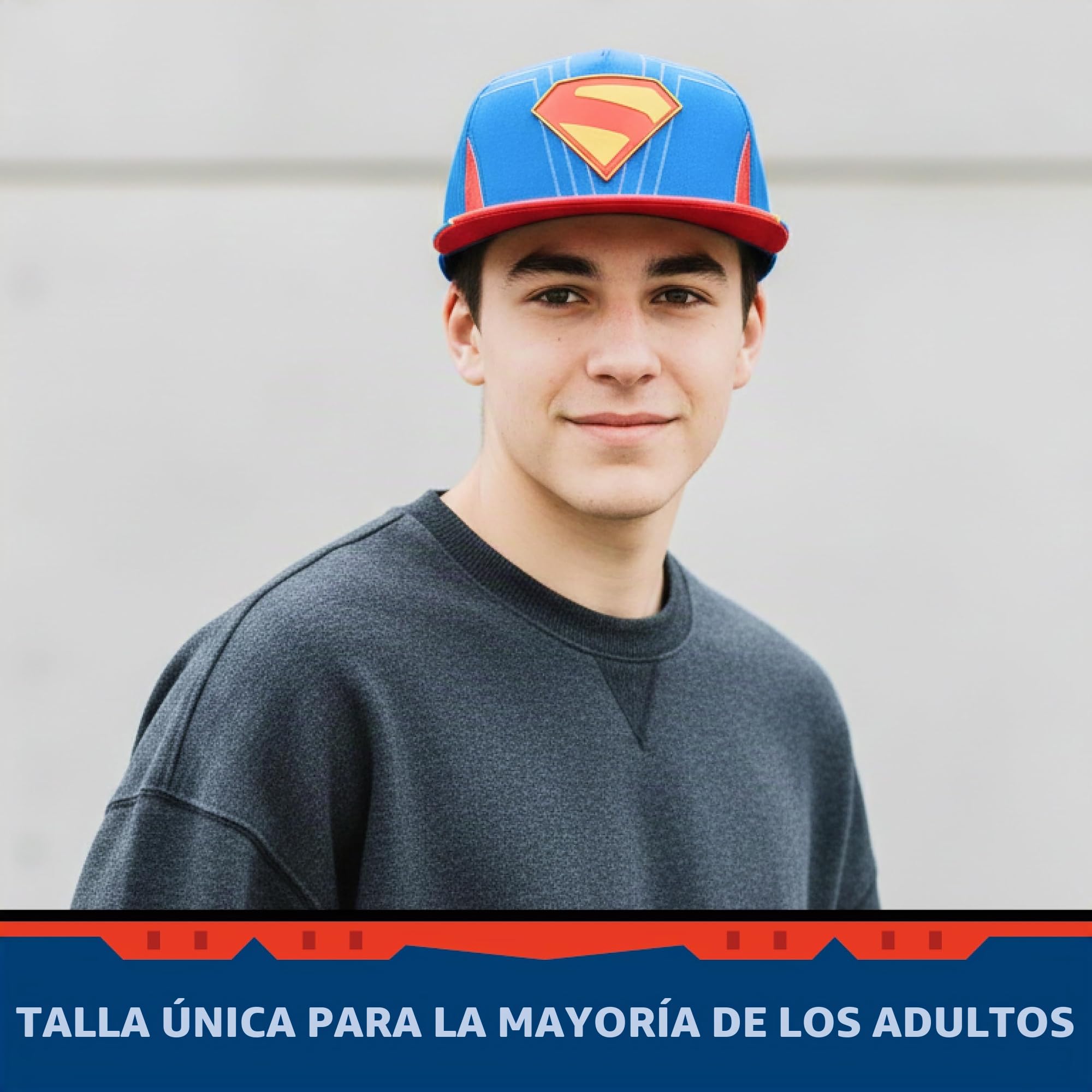Concept One DC Comics Superman Baseball Cap, Snapback Hat with Flat Brim Gorra de béisbol Unisex Adulto