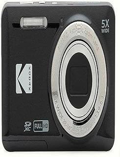Kodak PIXPRO FZ55 Digital Camera (Blue) | 16MP Sensor, 5X Optical Zoom, 28mm Wide-Angle Lens & Full HD Video | Great for Travel & Beginner Photography (FZ55BL) + 64GB Card + Case + Cleaning Cloth
