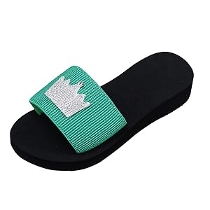 AnFeng Womens Platform Flip Flop Summer Beach Sandals Bridesmaid Dressy Shoes Comfortable Yoga Slippers Green 6 5-7