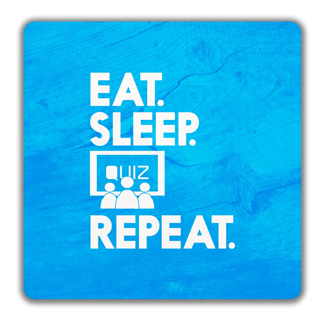 Shopagift Eat Sleep Quiz Master Repeat 2 Pack Coasters - 9cm x 9cm