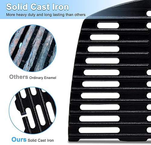 Miniatura 8 de Adviace Placa de plancha de hierro fundido 6558 y rejillas de parrilla de hierro fundido 76447582 para Weber Q100, Q120, Q140, Q1000, Q1200, Q1400,