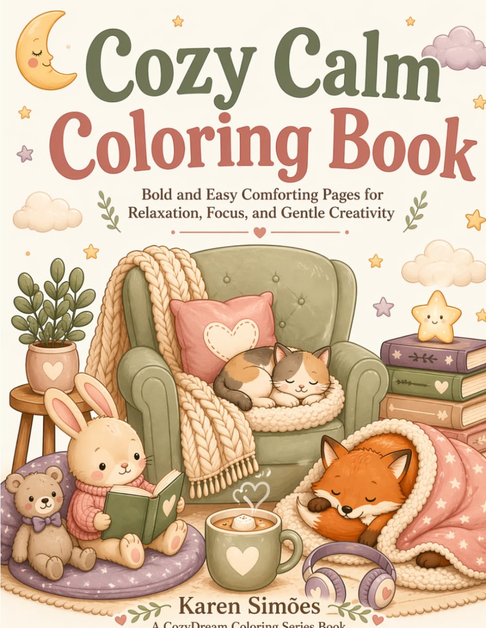 Cozy Calm Coloring Book: Bold and Easy Comforting Pages for Relaxation, Focus, and Gentle Creativity (A CozyDream Coloring Series Book)