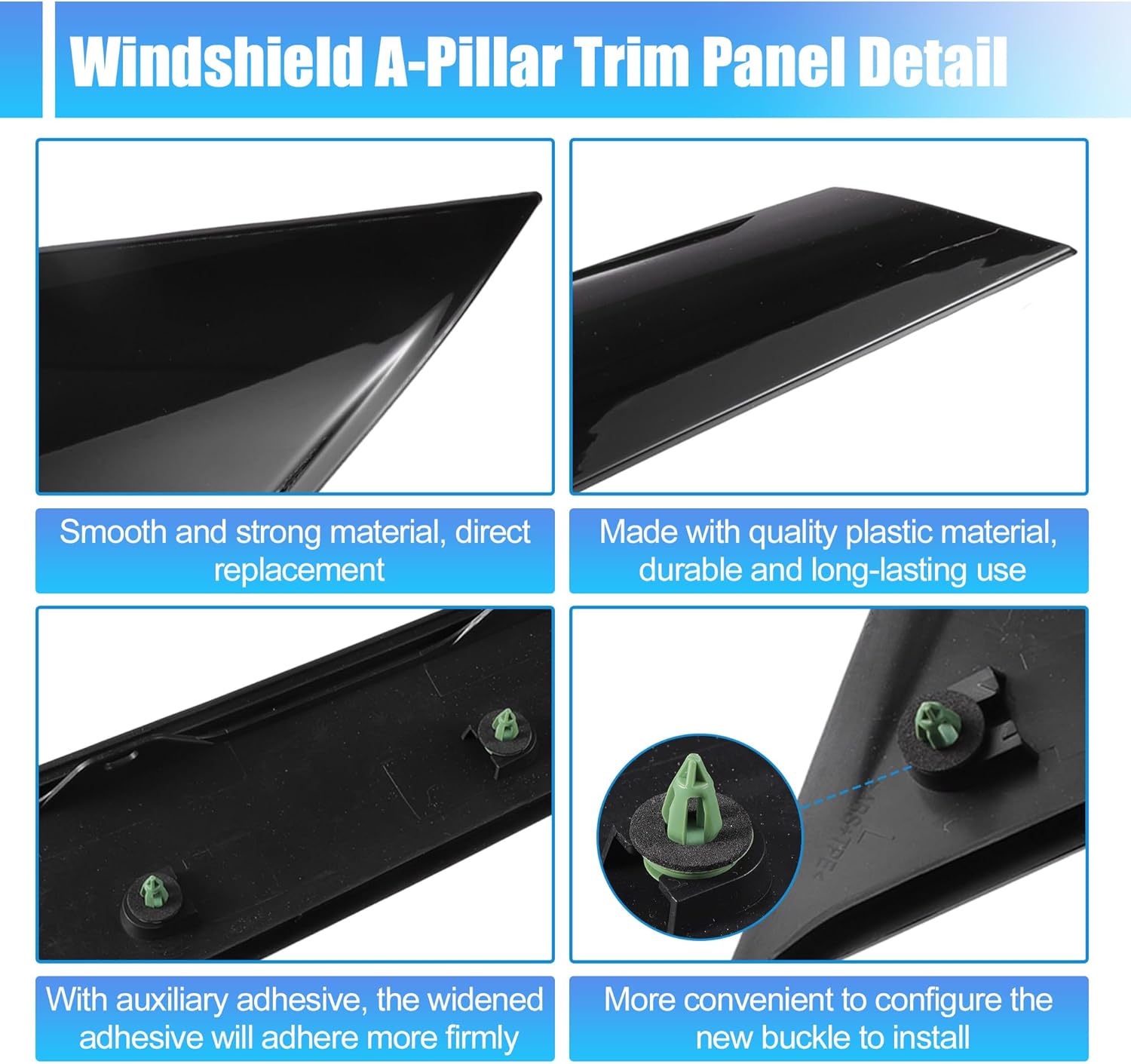 X AUTOHAUX 1 Pair Left and Right Side A-Pillar Post Trim Cover for Mini Cooper 2007-2015 No.51137272583/51137272584 Windshield A Pillar Windshield Panel Trim