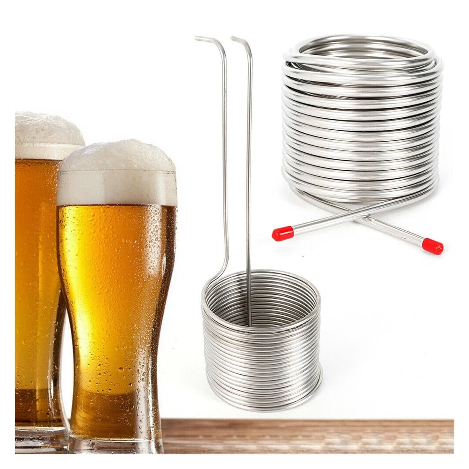 Serpentina di raffreddamento della birra, tubo di raffreddamento del mosto a immersione, tubo di raffreddamento in acciaio inossidabile for la produzione di birra in casa Utilizzo multifunzionale