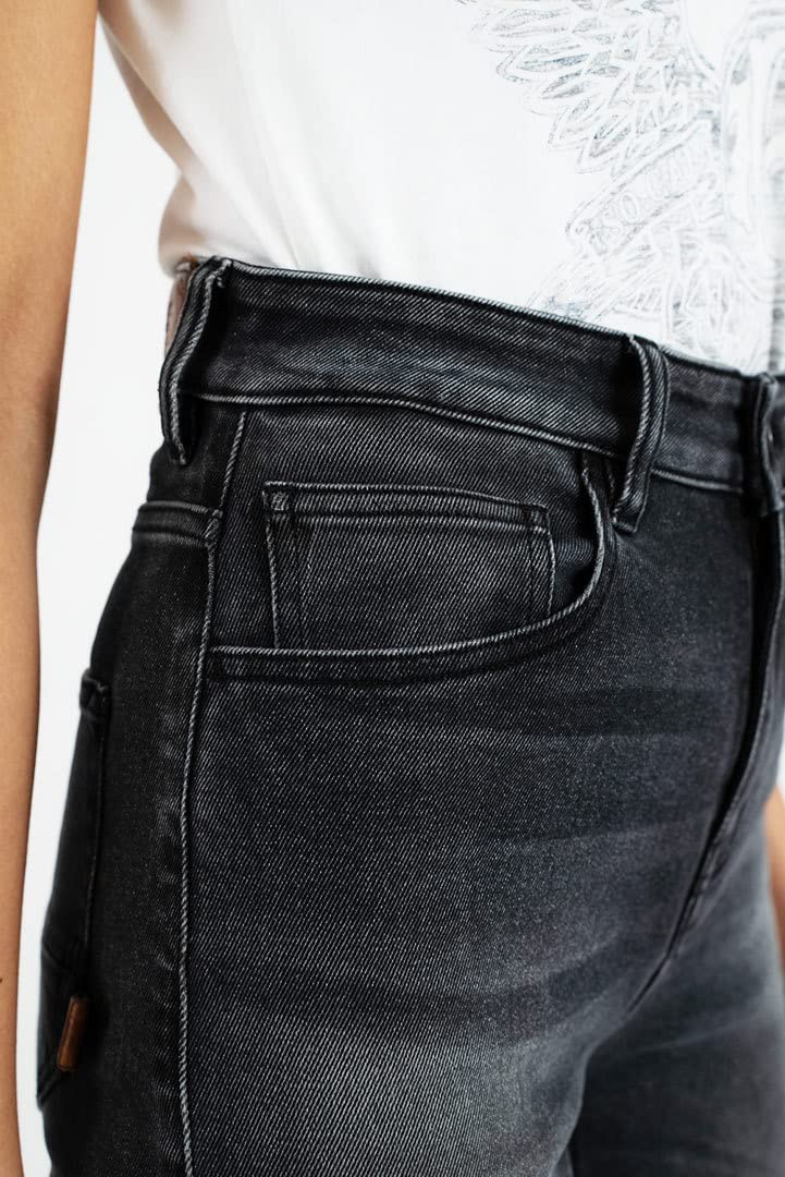 Rokker - Tech High Waist Dames Motorfiets Jeans, Tech Jeans da Motociclista da Donna a Vita Alta Donna