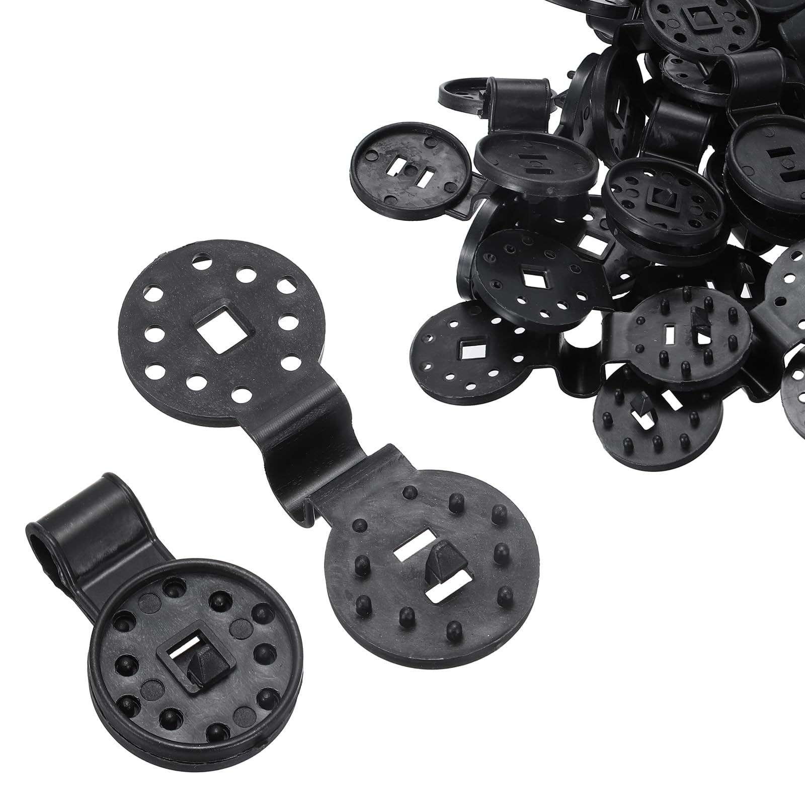 PATIKIL 25 Pcs Shade Cloth Clips, Small Plastic Lock Grip Sun Shade Fixing Clip for Outdoor Garden Agricultural Greenhouse Anti Bird Netting, Black