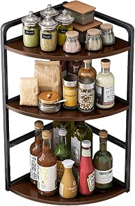 LYLYMYKHH 3 Tier Corner Shelf Spice Rack Storage Spice Organizer for ...