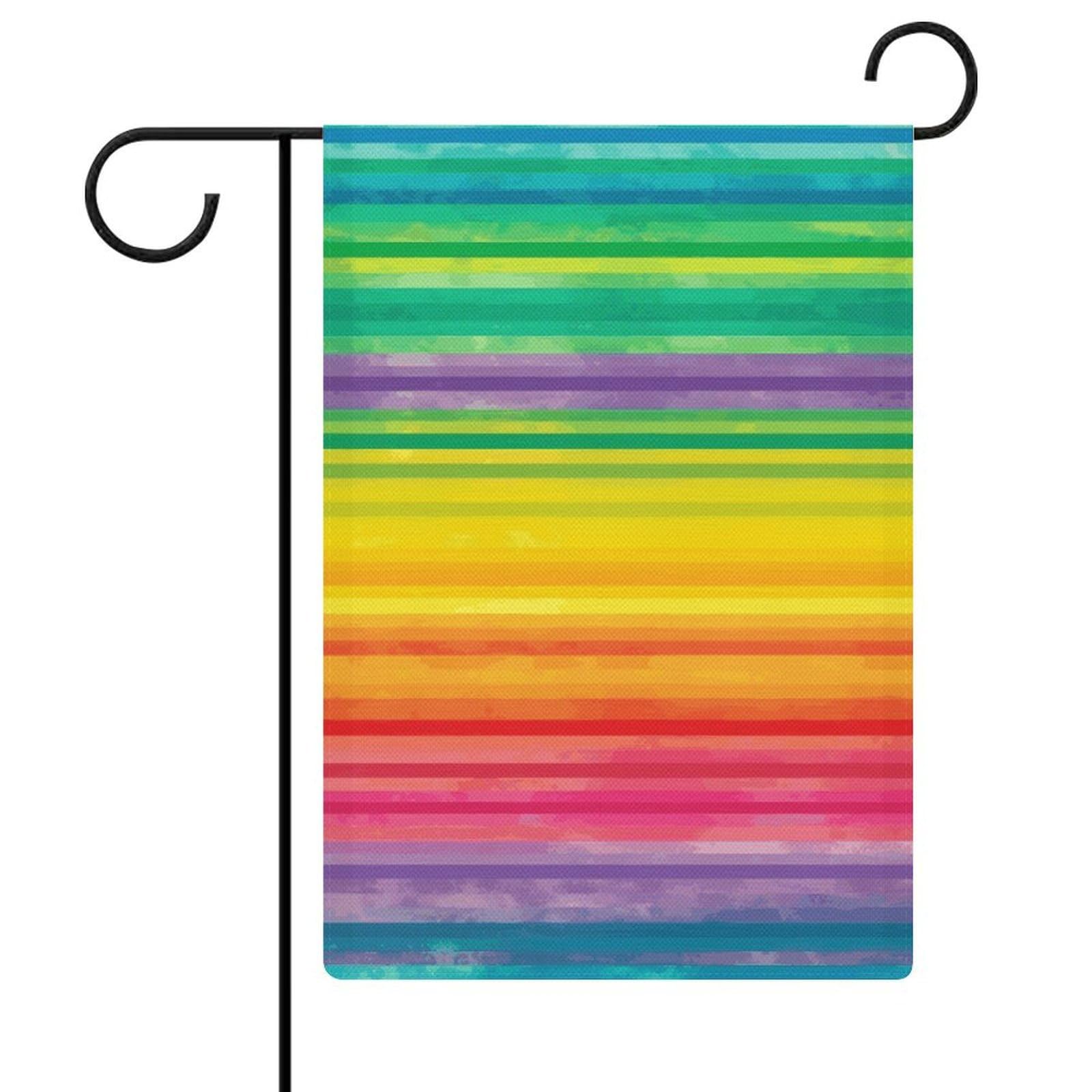 Bandera de jardín arcoíris antiarrugas que no se decolora con el sol