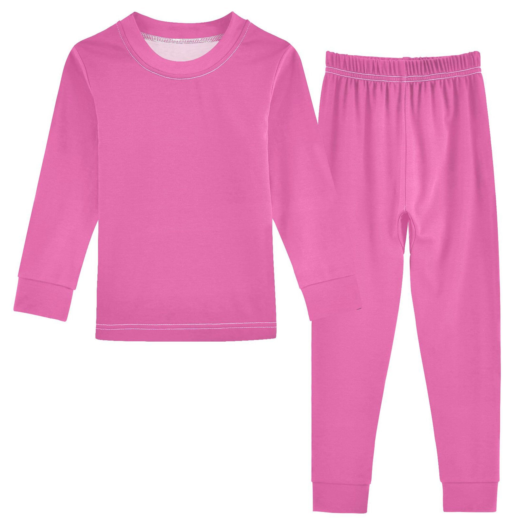 Fuchsia Long Sleeve Pajamas Set Sleepwear Jammies 2pcs Set Pjs Fuchsia