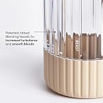 Beast Mega 1200 Plus | Premium Countertop Blender | Smoothies, Shakes, Sauces, Dips, Soups | Blends Ice and Frozen Fruit | XL Vessel | With Extra Vessels, Straw System | 1200W | (Sand, 120V)