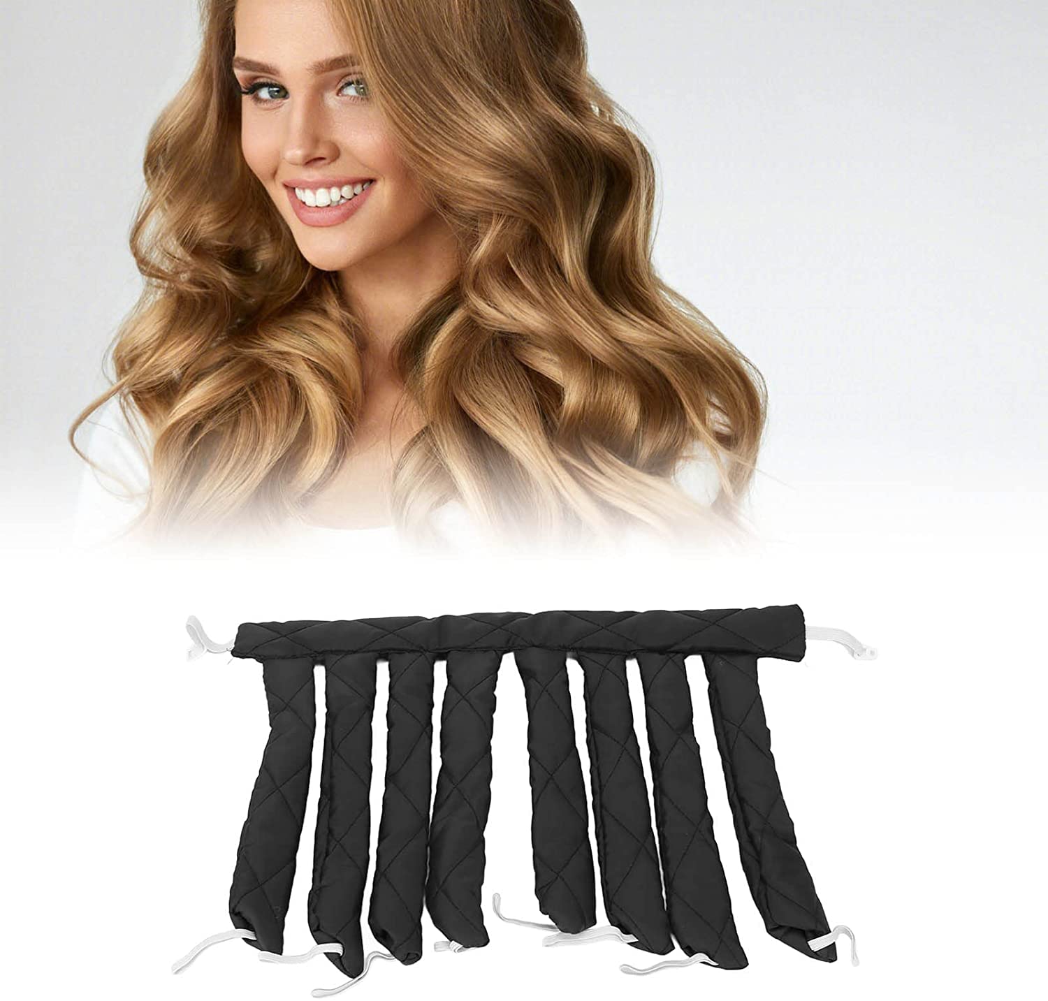 JJZXPJ Hair Curlers Styling Kit Hair Curlers Spiral Curls Styling Kit,Heatless Curling Rod Sleeping Hair Curl Styling Roller Ribbon for Women Girls Extra Long Hair(Pink) (Color : Black)