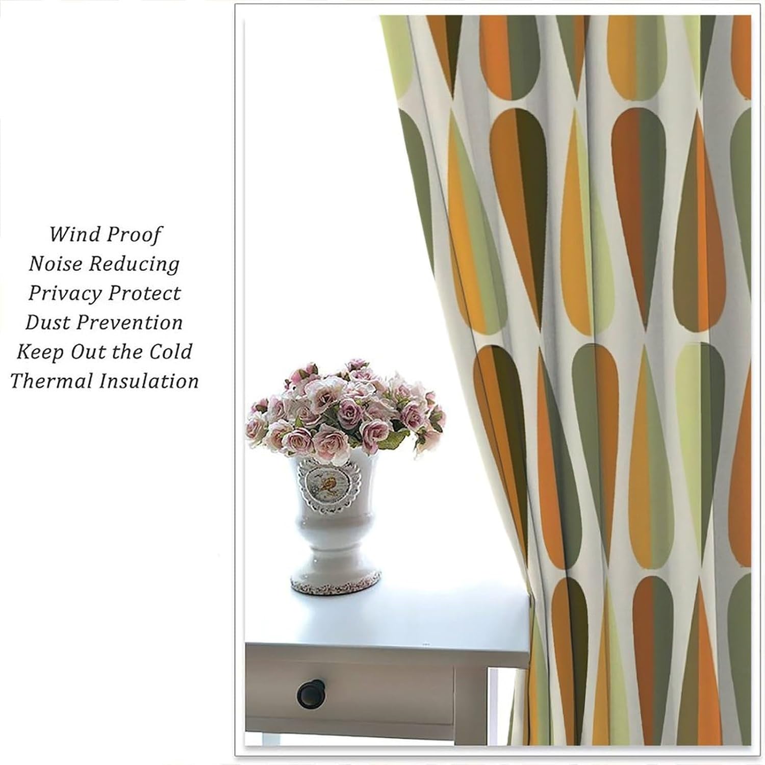 Mid Century Modern Curtains, Abstract Atomic Starburst Geometric Diamond Pattern Window Treatments for Bedroom Living Room,1950s 1960s Vintage Decorative Drapes 2 Panel Sets 42x45 Inch Decor