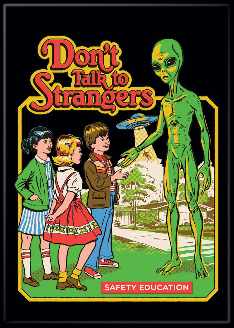 Ata-Boy Boys Multicolor Ata- Steven Rhodes Don’t Talk To Strangers 2.5" X 3.5" Magnets For Refrigerators And Lockers