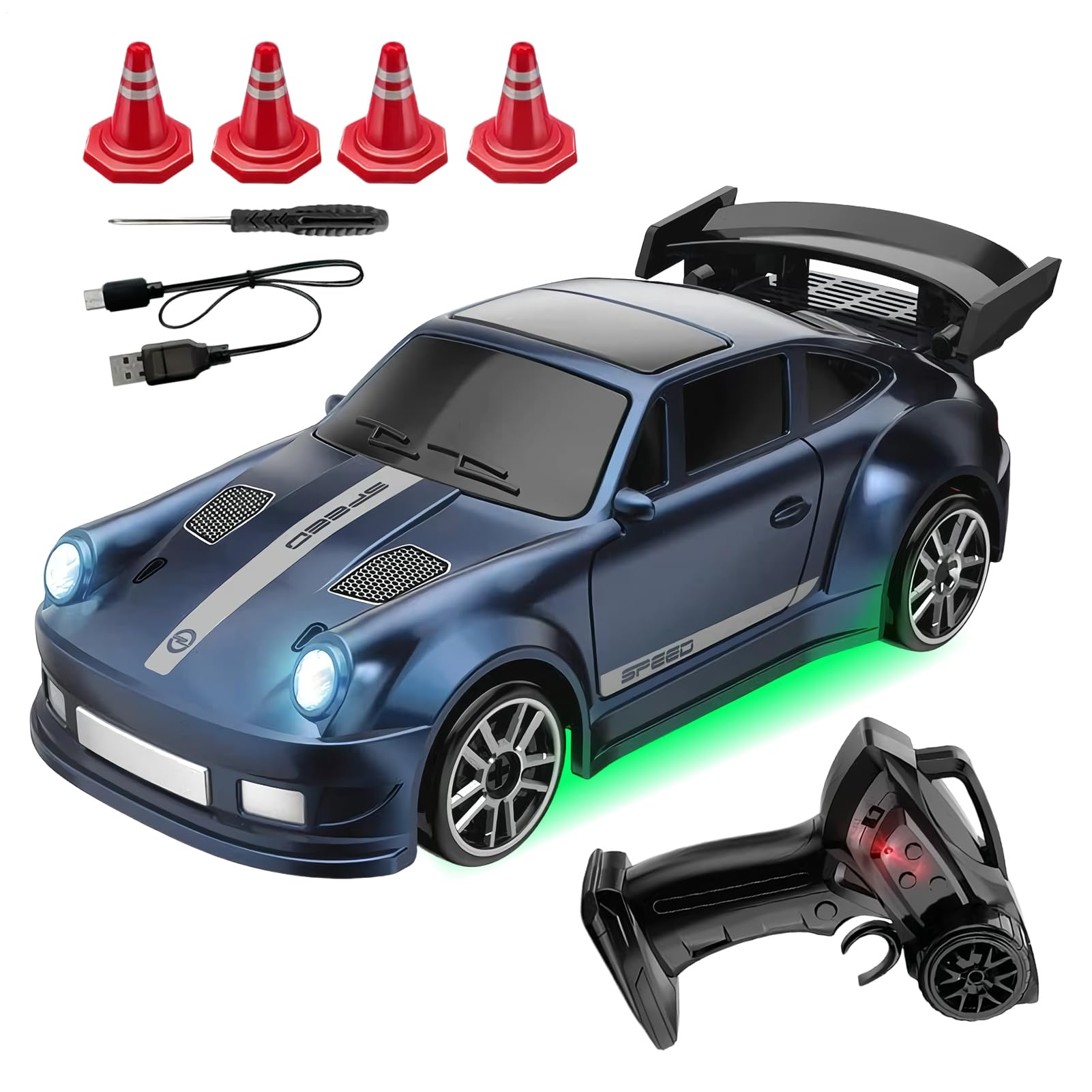 Rc Drift Car, 1:64 High Speed Remote Control Racing Car,RC Cars For Kids,Portable Realistic Ergonomic Racing Vehicle, Radio Controlled Cars Toys For Kids Adults Hobbyist