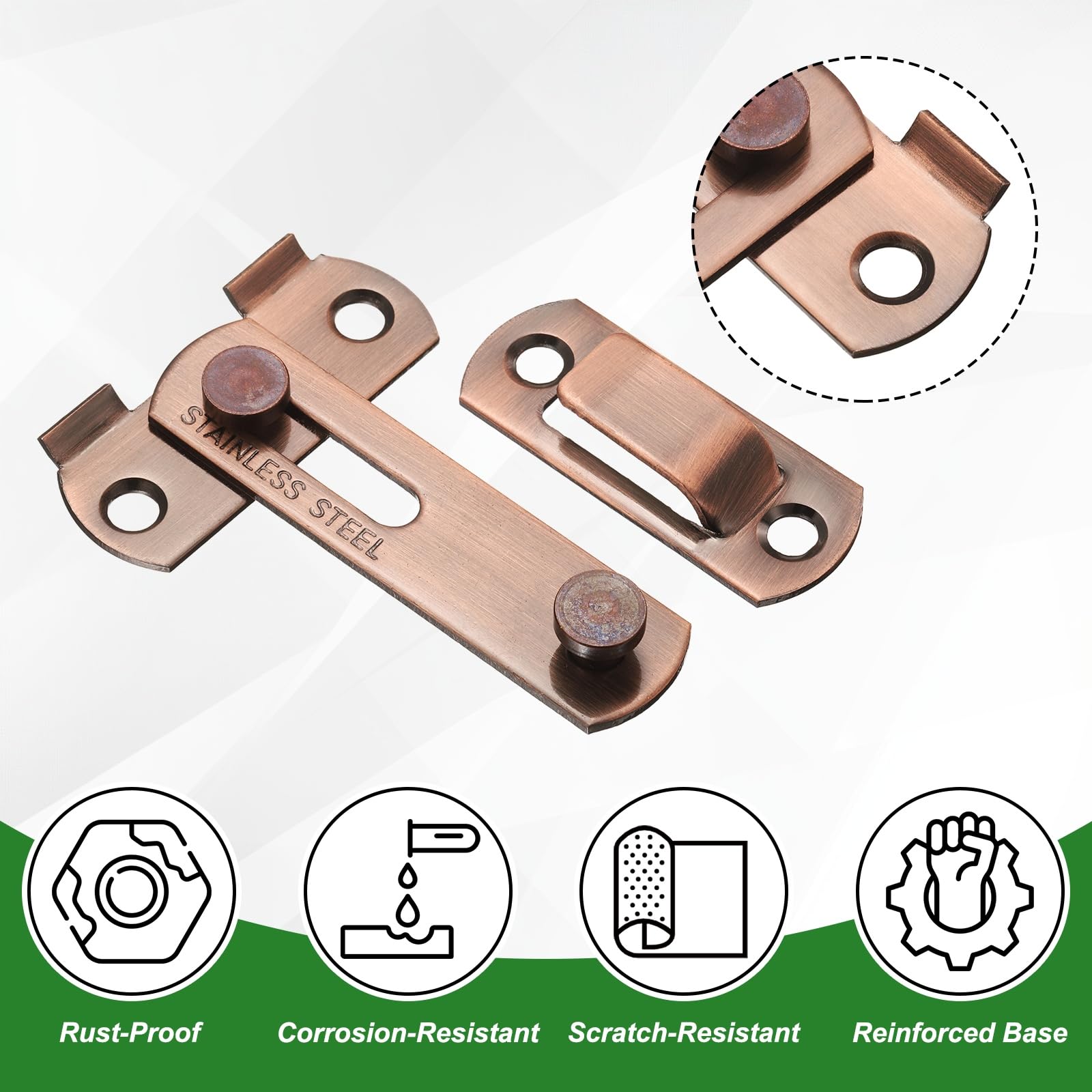 M METERXITY 2-Pack Flip Latch Gate Latch - Image 2