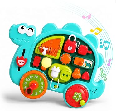 iPlay, iLearn Dinosaur Busy Board Montessori Toy for Toddlers Age 1-3, 2-4