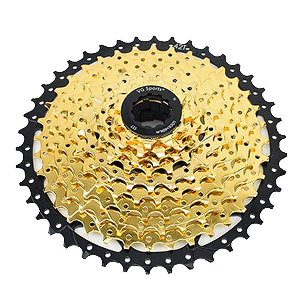 Piñón de piñón para bicicleta de 9/10 velocidades 11-42T, 9 velocidades, 42T, dorado