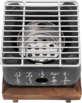 Japanese BBQ Grill Portable Hibachi Charcoal Stove Indoor Outdoor Barbecue Tool for Camping Picnic Household Use 16.5x14.5cm