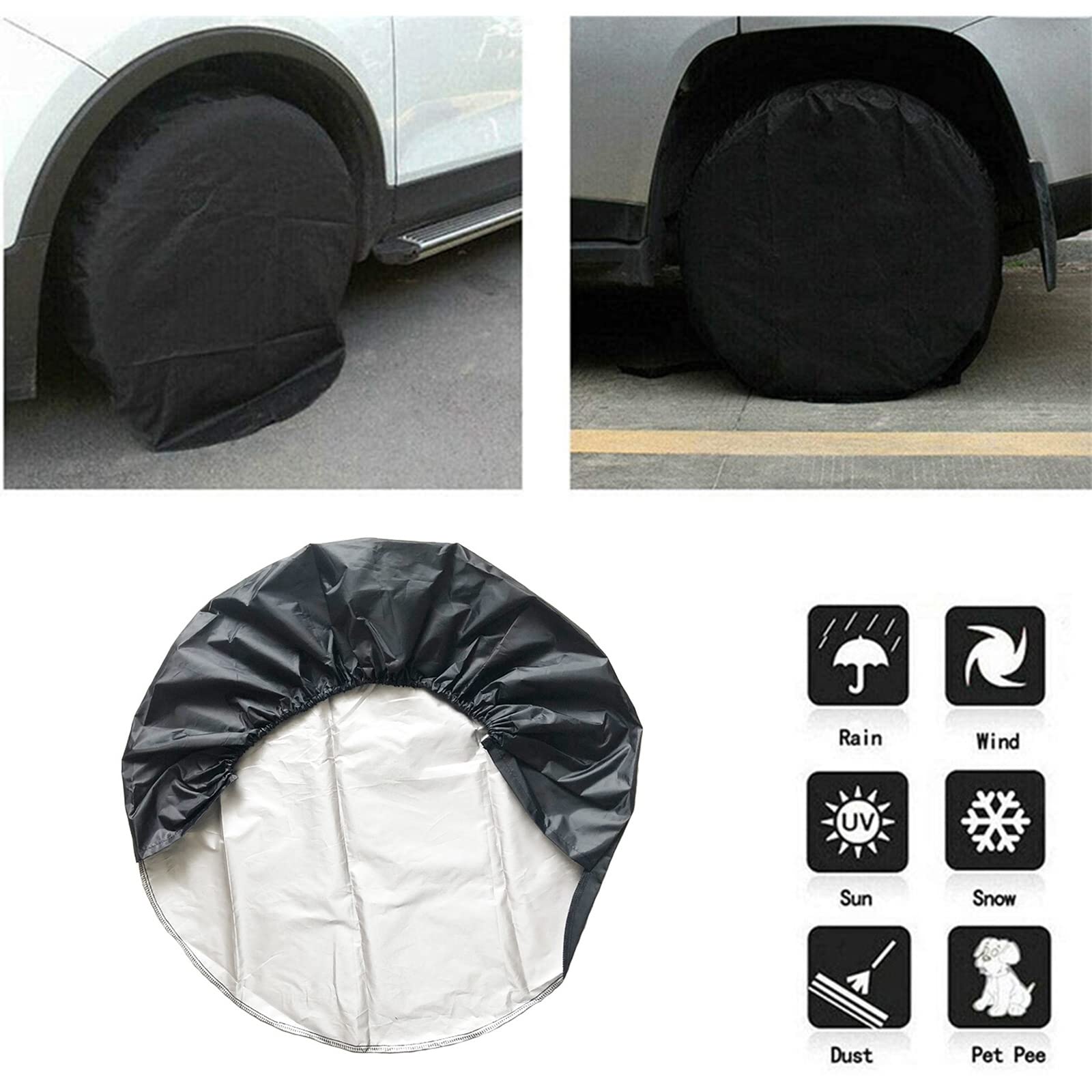 Housse De Protection Pour Roue De Secours Ddujbtp - Coupe-vent, Anti-poussière, Imperméable - Pour Remorque, Camping-car, SUV (taille ~73 Cm)