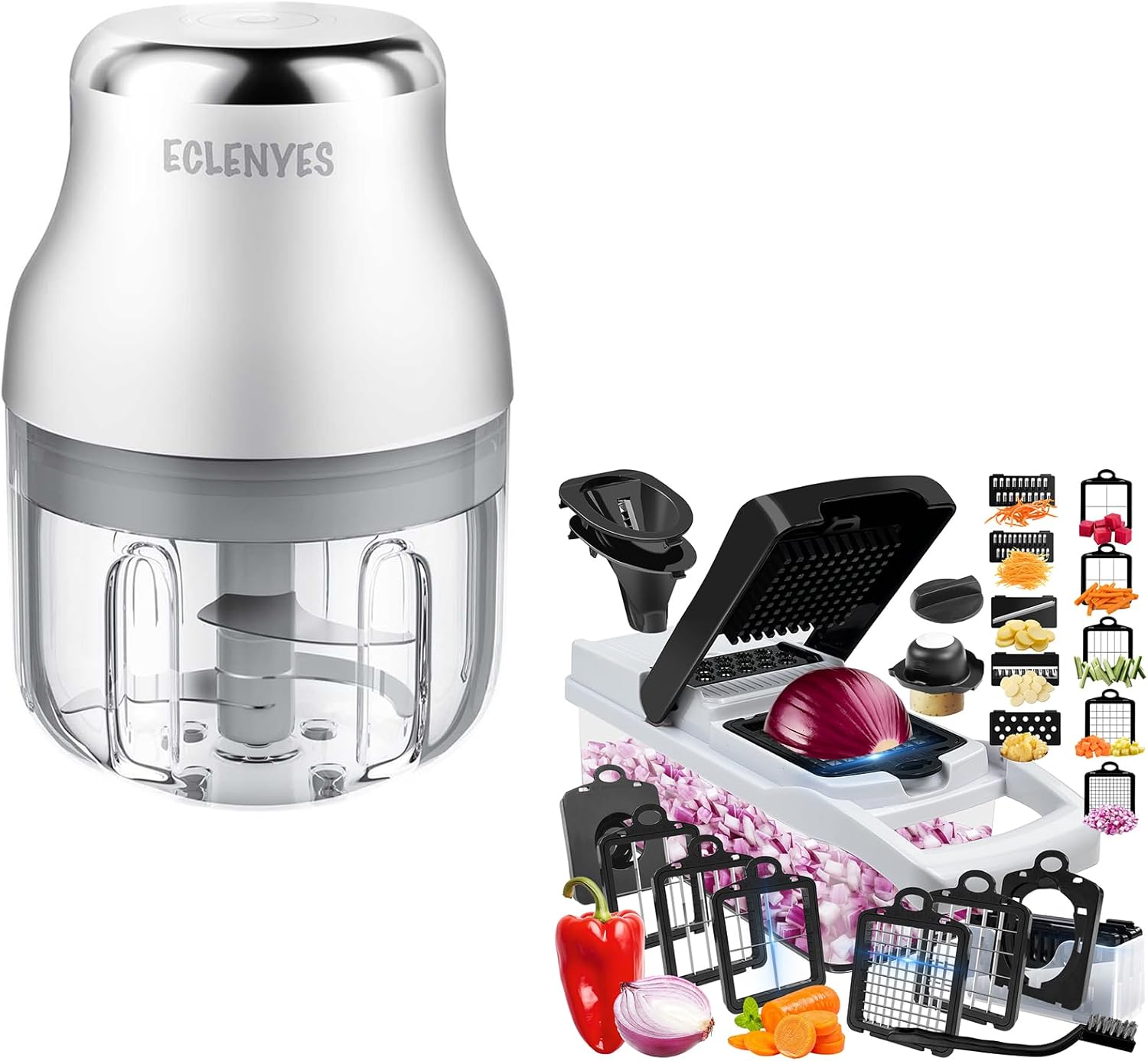 10 Blades Chopper & 250ML Garlic chopper 23-in-1 Multifunctional Kitchen Powerhouse‌