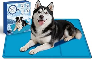 AECCN Kühlmatte Hund 90x50CM - Langlebige Kratzfeste Oberfläche, Sicher Nicht-Giftiges Gel, Sofortige Kühlung für Hunde für Indoor Outdoor Haus Auto, Geeignet für Kleine Mittlere Große Hunde