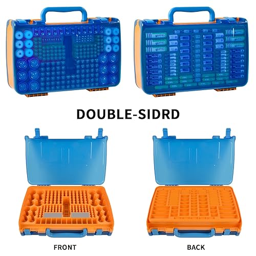 Miniatura 2 de Caja organizadora de almacenamiento de baterías con probador, baterías de doble cara se adapta a 269 contenedores AA AAA AAAA 3A 4A 9V C D Lithium