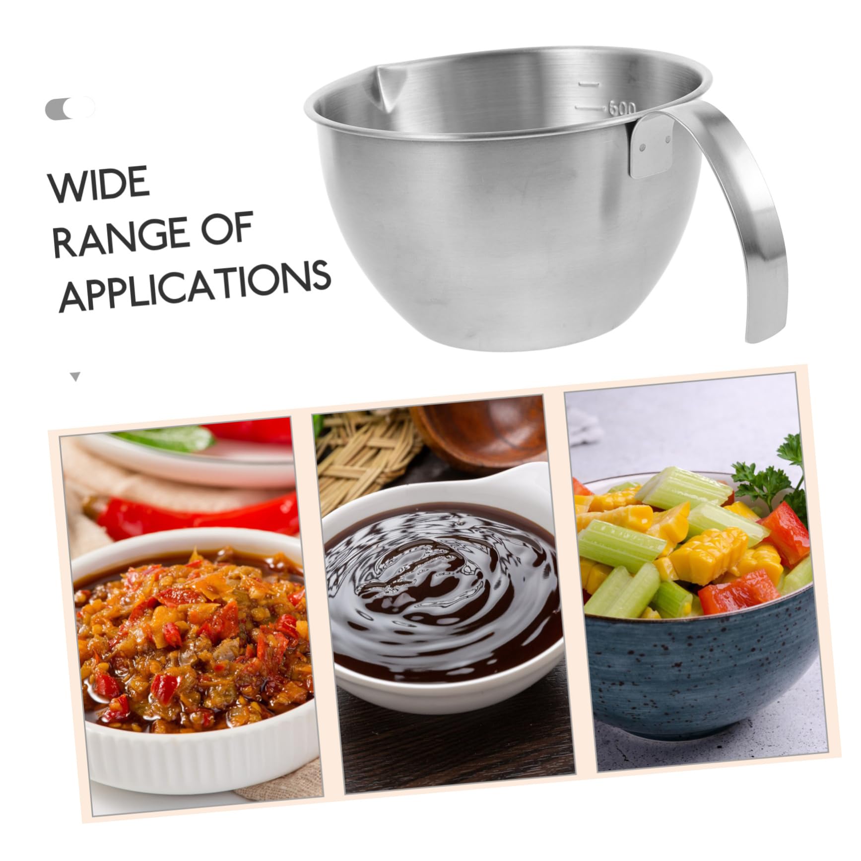 Cabilock 5 Piezas Cuenco de acero inoxidable tazón tazones de preparación cuencos nido verter el tazón de fuente para mezclar alimentos tazones de cocina para mezclar Silver