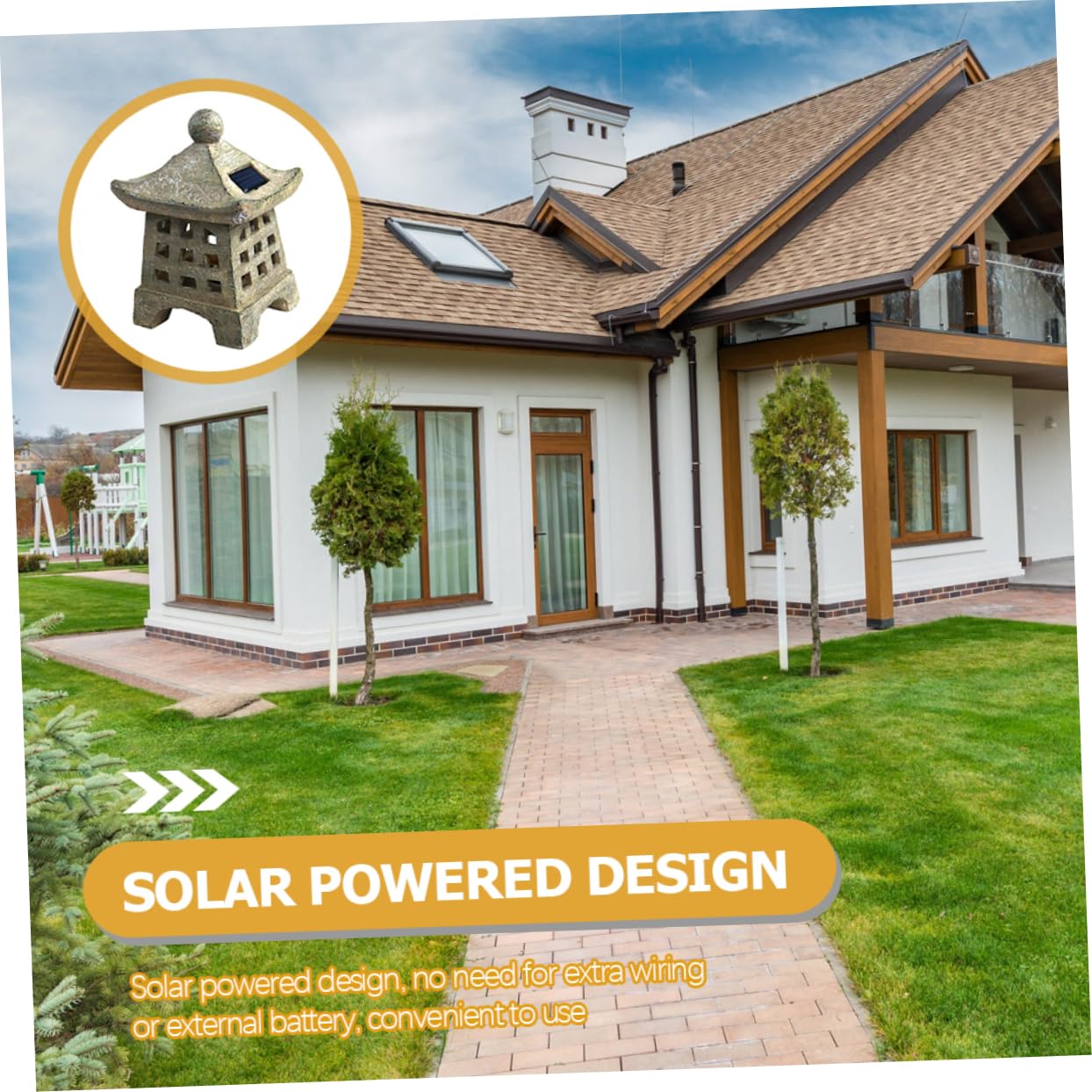 Mikikit Solar Außenleuchte Steinform aus Kunstharz für Garten und Draußen