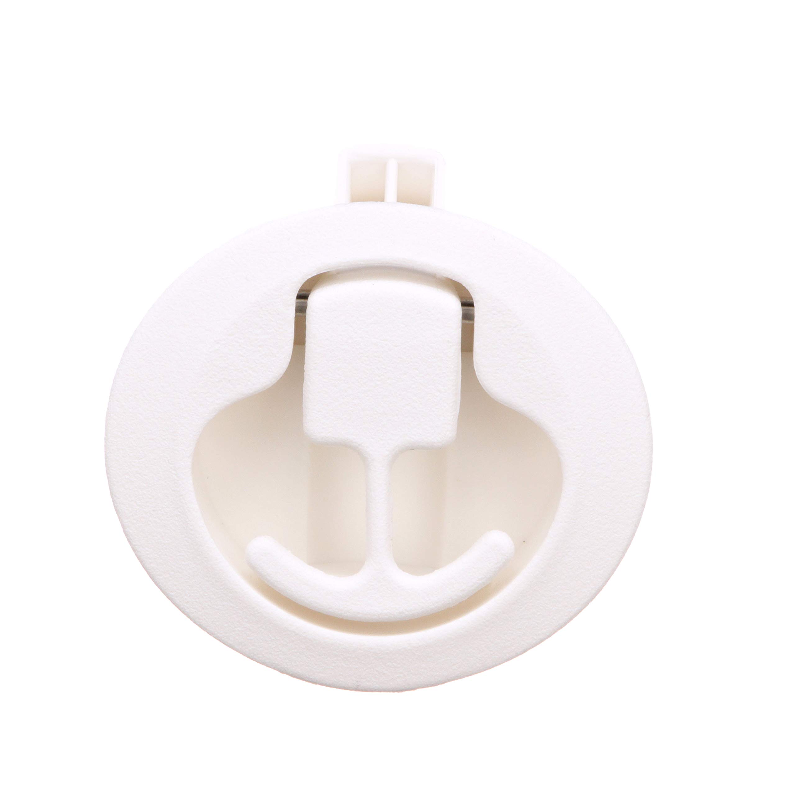 SEACHOICE Flush Mount Slam Latch, Rust-Free White Plastic, 2 in. Diameter