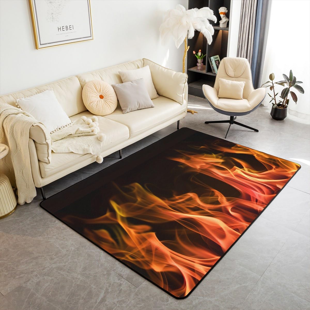 Amazon.com: Red Flame Area Rugs,Cool Burning Flames Carpet,Kids