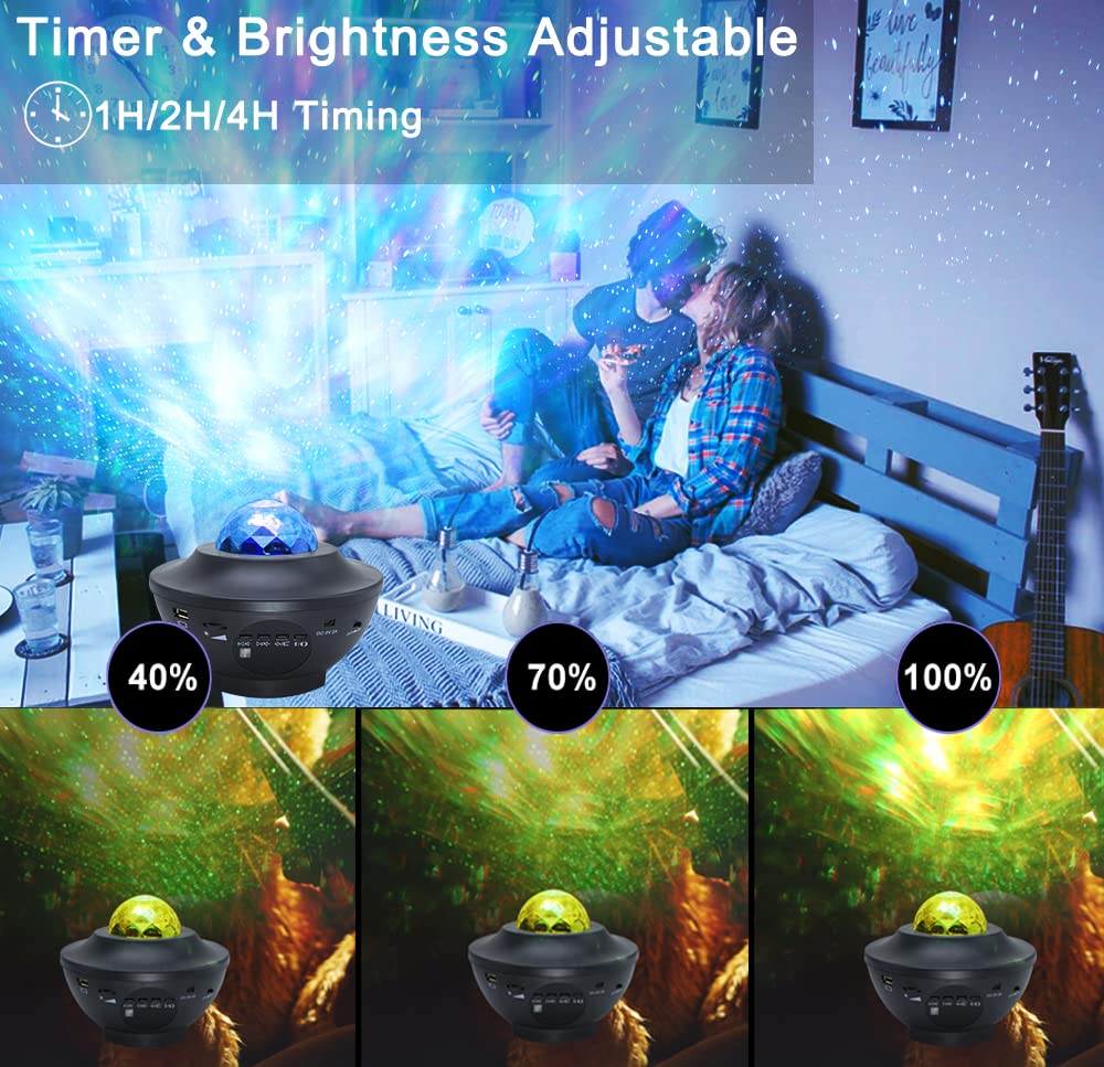 Galaxy Projector, AZIMOM Night Light Star Projector Bluetooth Music