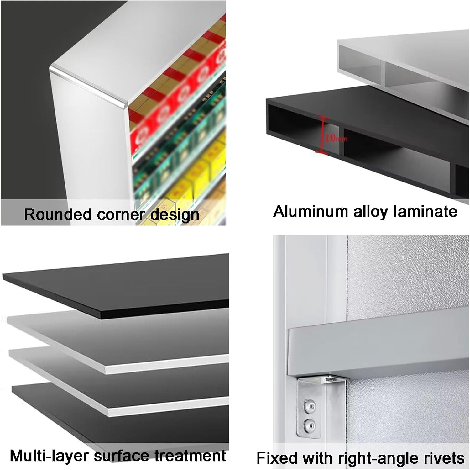 Multi-Tier Wall-Mounted Cigarette Display Holder for Retail Stores | Organized & Cigar Shelves | Silver Cabinet (92x3x70cm) - Maximize Space & Visibility