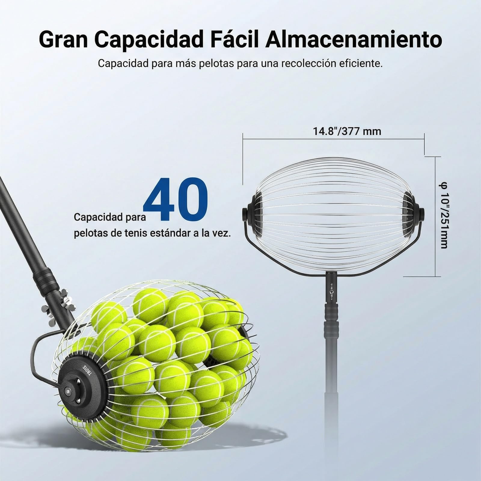 NEEWER TB01S Golf Ball Pickup Telescopic 30-58 Inch Hopper Picker Upper for 40 Balls Trainer Accessory