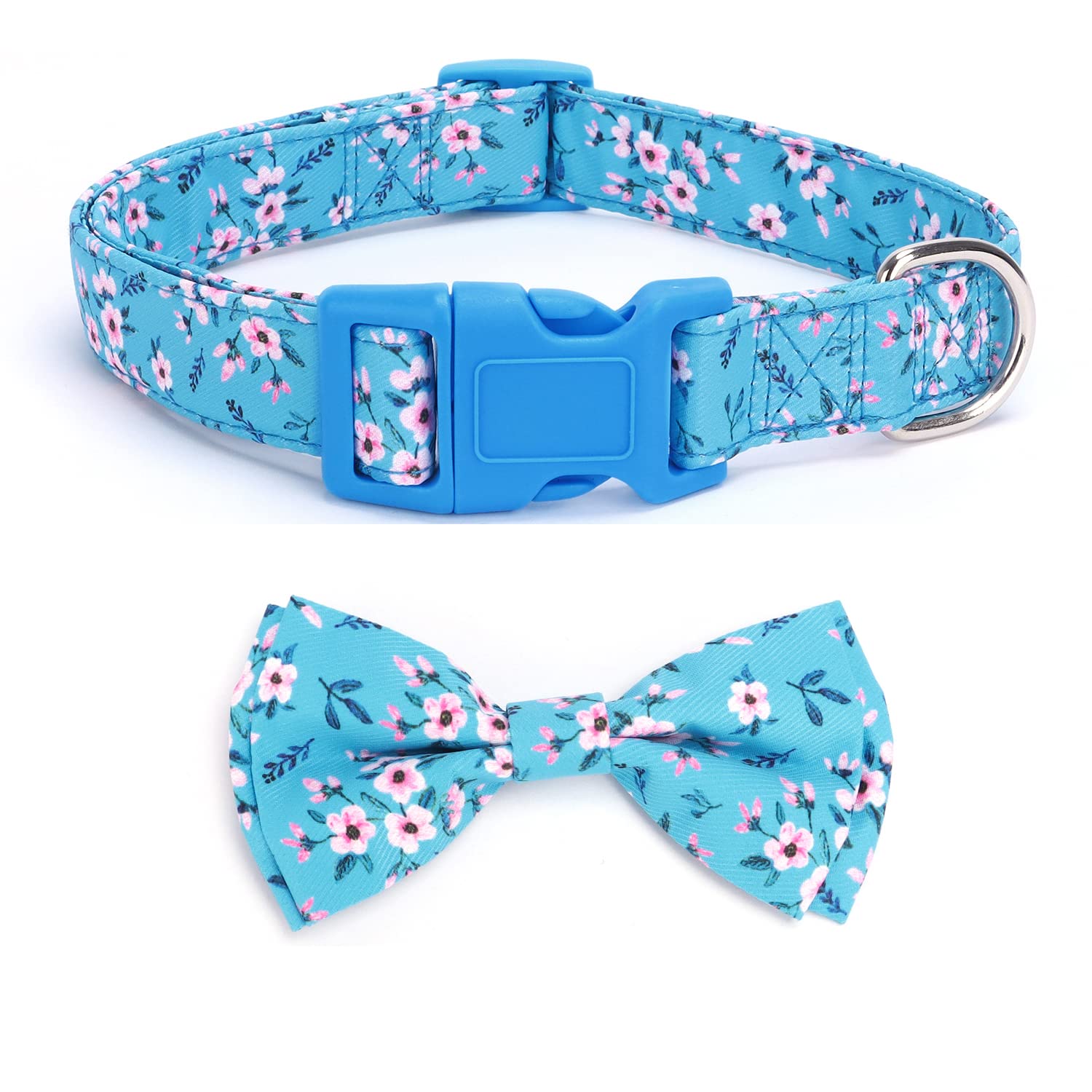 haoyueer Soft Comfy Bowtie Dog Collar,Detachable and Adjustable Bow Tie Collar,for Girl Female Small Medium Large Dogs (M, Light Blue1)