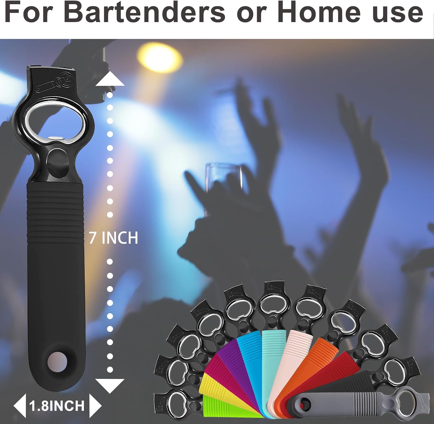 2-in-1 Soda Can Tab & Beer Bottle Opener, Black, 2-Pack