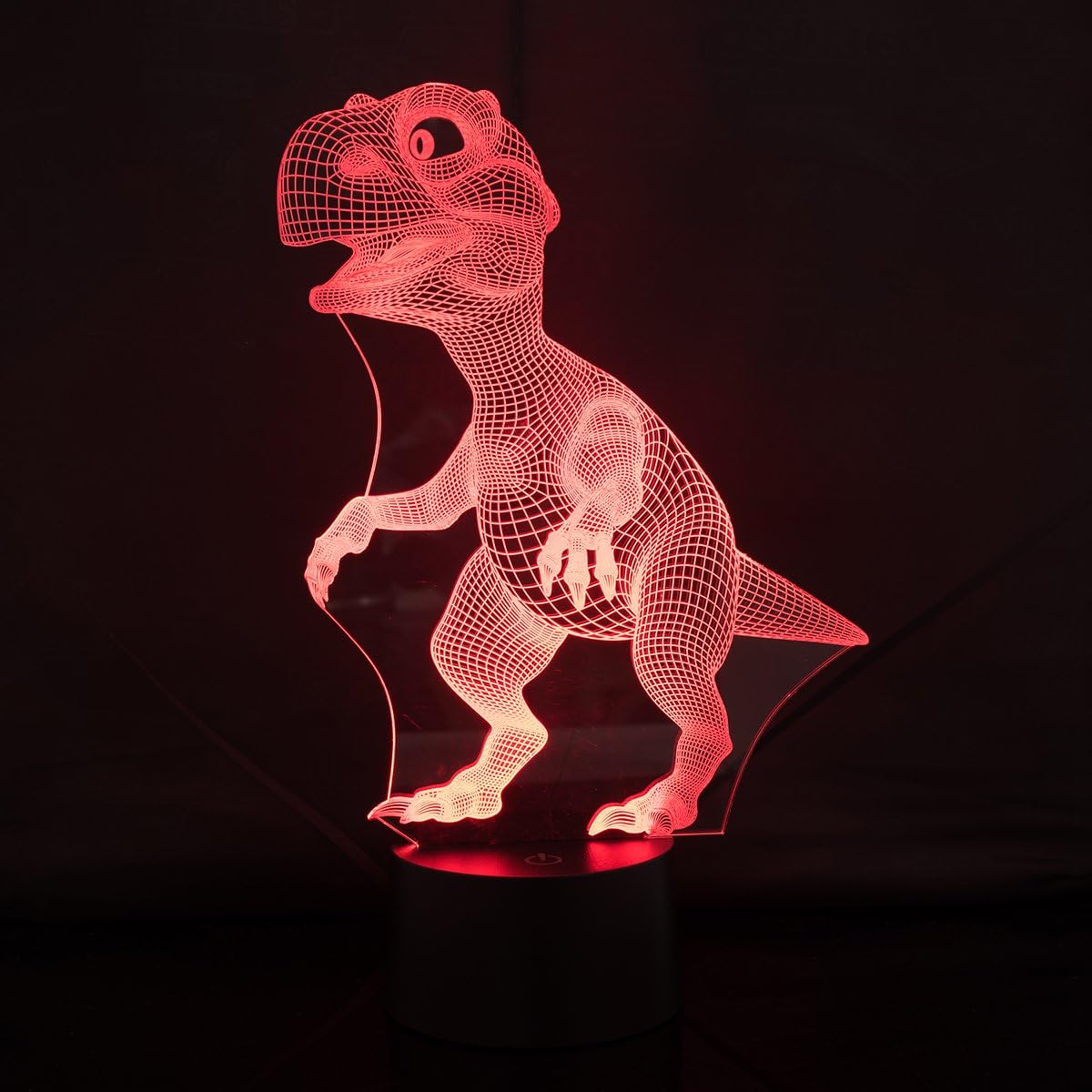 Wiscky Dinosaur Toys 3D Night Light Lamp - Children Kids Gift for Boys, 7 LED Colors Changing Lighting, Touch USB Charge Table Desk Bedroom Decoration, Cool Gifts Ideas Birthday Xmas for Baby Friends