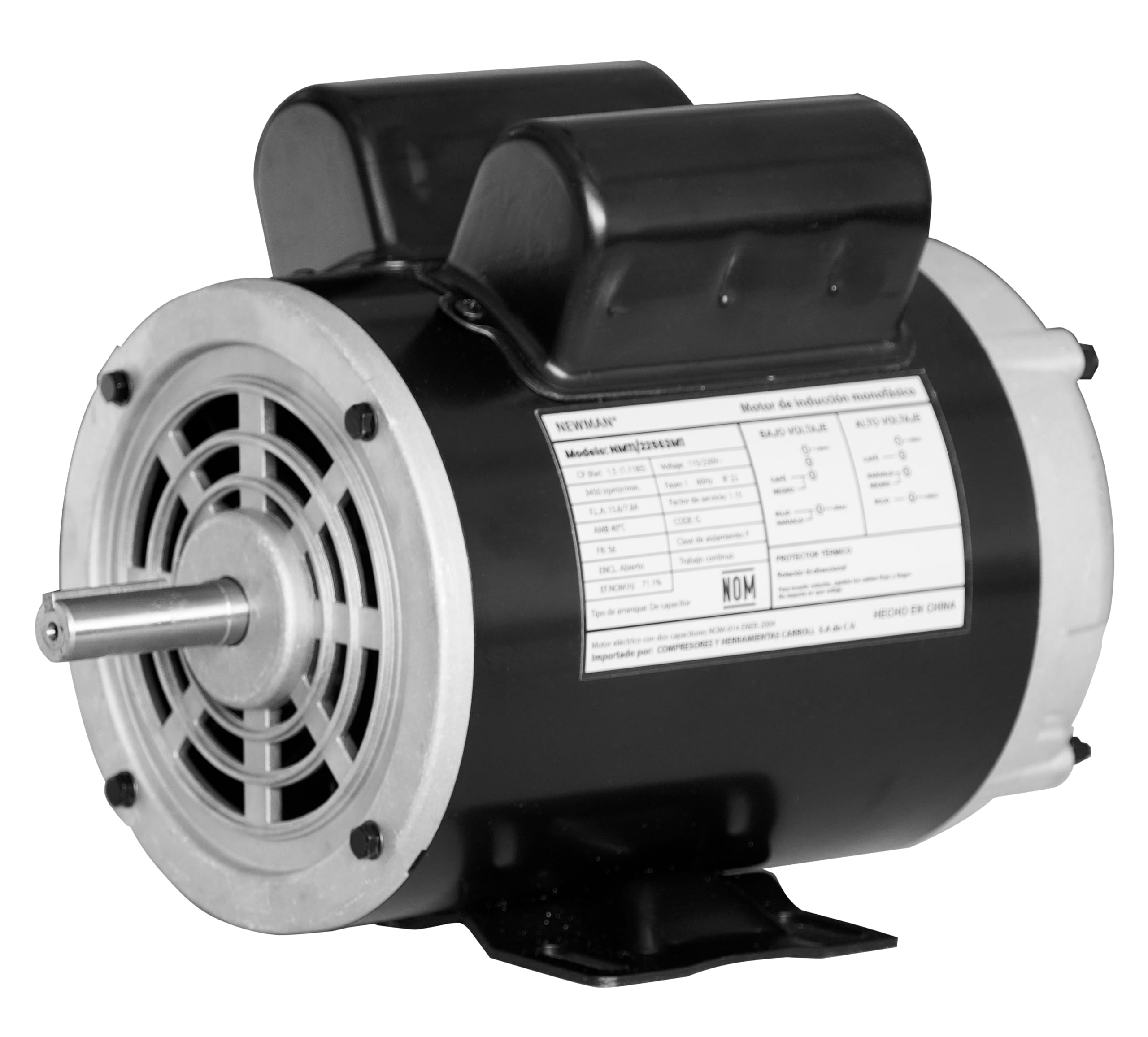Newman 1.5HP Single Phase Electric Motor - 110/220V 3450RPM For Air Compressors