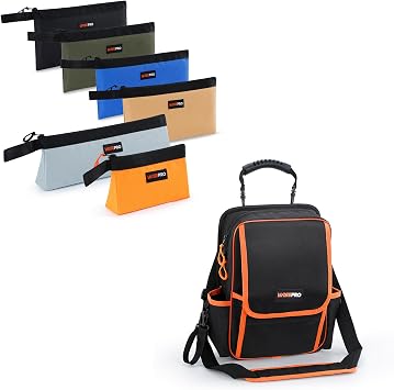 6 Pcs Tool Bag Zipper Pouch and Zippered Electricians Tool Pouch