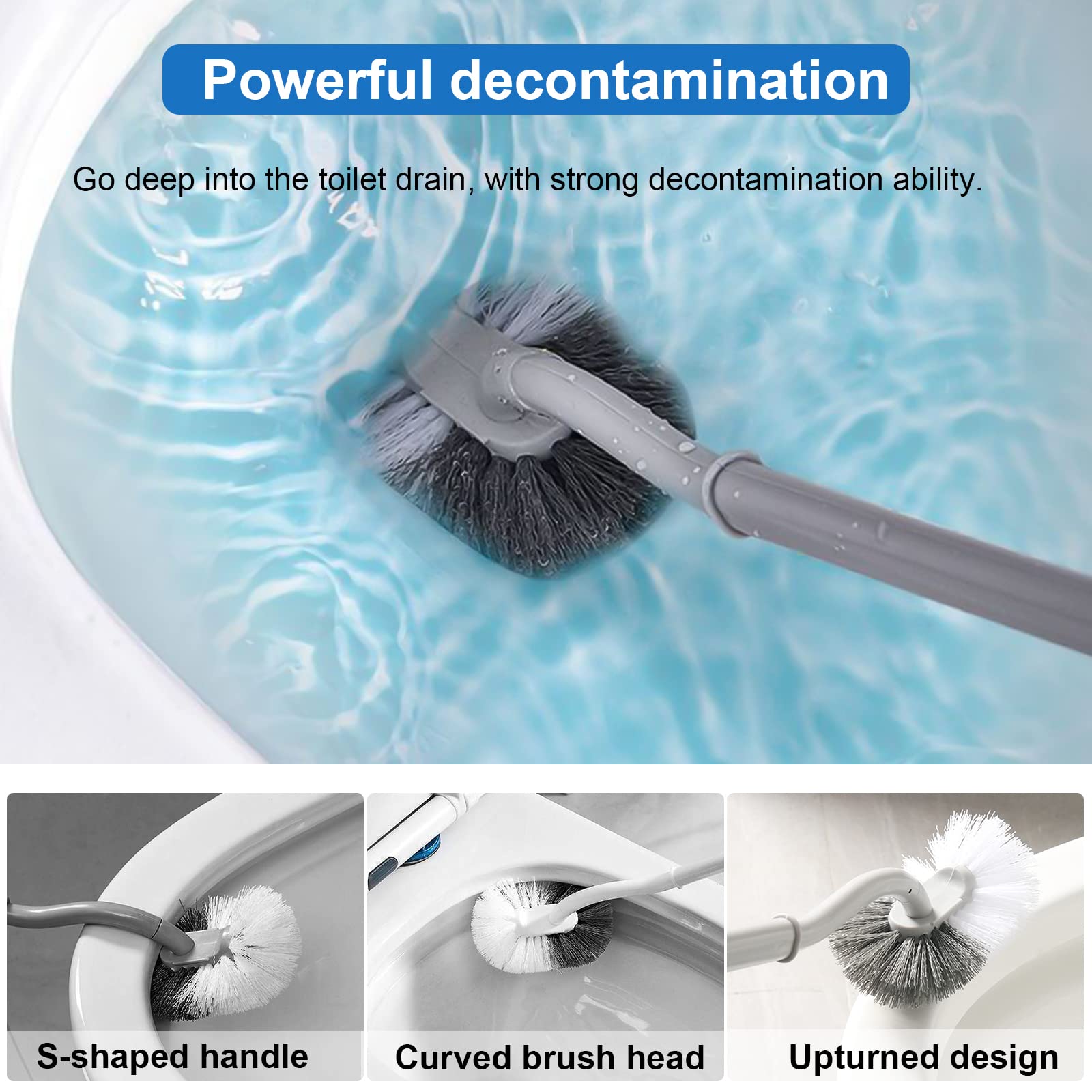 Aazon.co: Toilet Brush, 2 Pack Toilet Brush And Holder Set With Durable Curved BristlesToilet