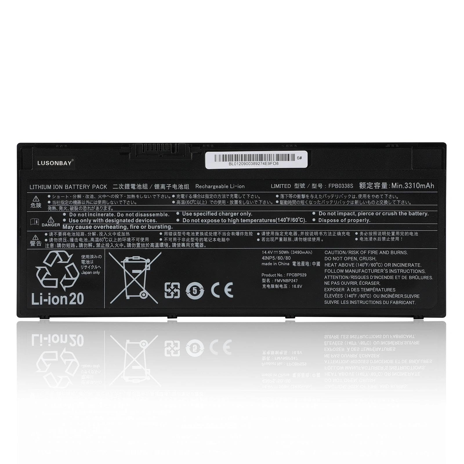 FPB0338S FPCBP529 - Batteria per laptop Fujitsu LifeBook T937 T938 T939 E448 E449 E458 E459 E548 E549 E558 E559 E4411 E4511 E5410 5411 E5510 E5511 U747 U748 U749 U757 U758 U759 U7410 U7510
