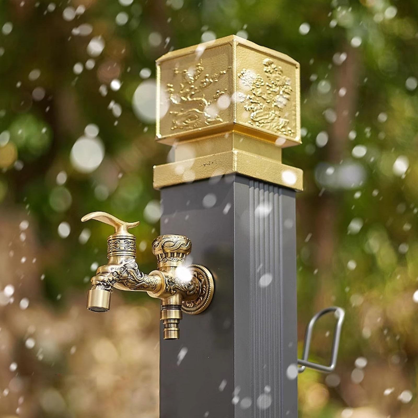 Columna de Agua de Jardín Independiente, Hidrante contra Incendios Resistente a Las Heladas, Grifo Exterior con Soporte para Manguera, para Riego y Riego(114cm/44.9in)