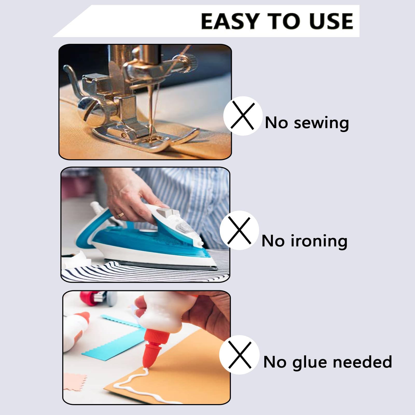 WENSSKKU Cinta adhesiva de tela de doble cara, cinta adhesiva fuerte de 1/2 pulgada x 200 pies, sin coser ni planchar, delgada, transparente y extraíble sin dejar pegamento