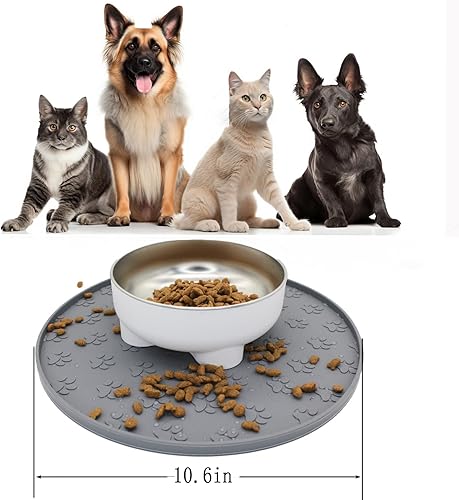 Miniatura 2 de Tapete de silicona para alimentos y agua, tapete de goma con borde elevado para cuencos de perro, evita que los alimentos y el agua manchen los