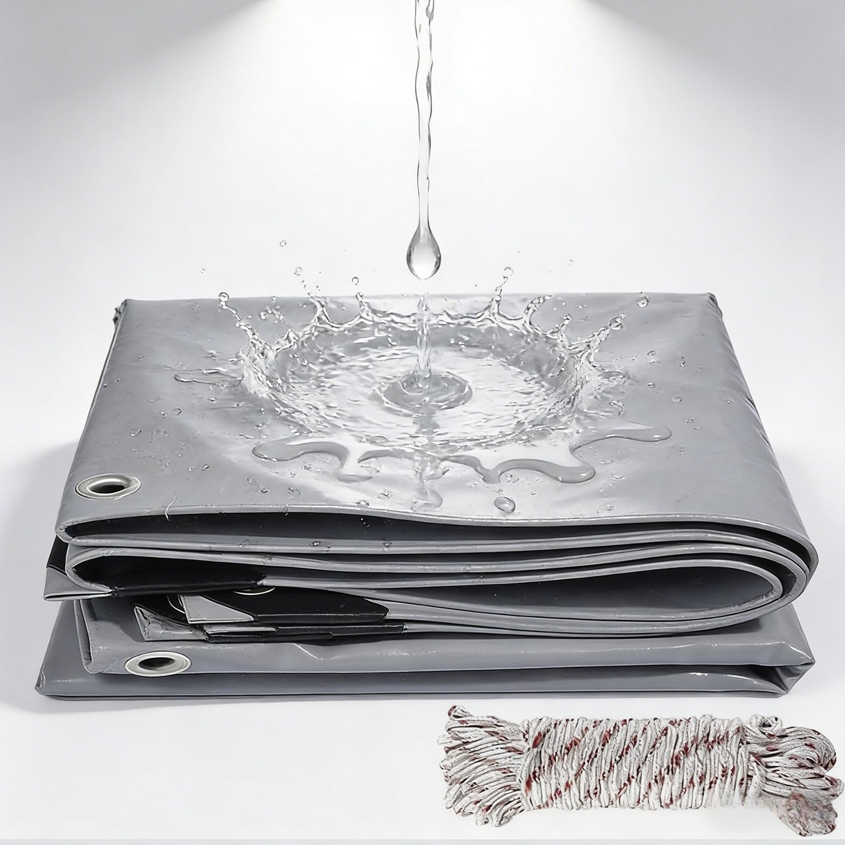 Lona impermeable exterior 80x360 cm gris para tapar la leña del jardín en invierno