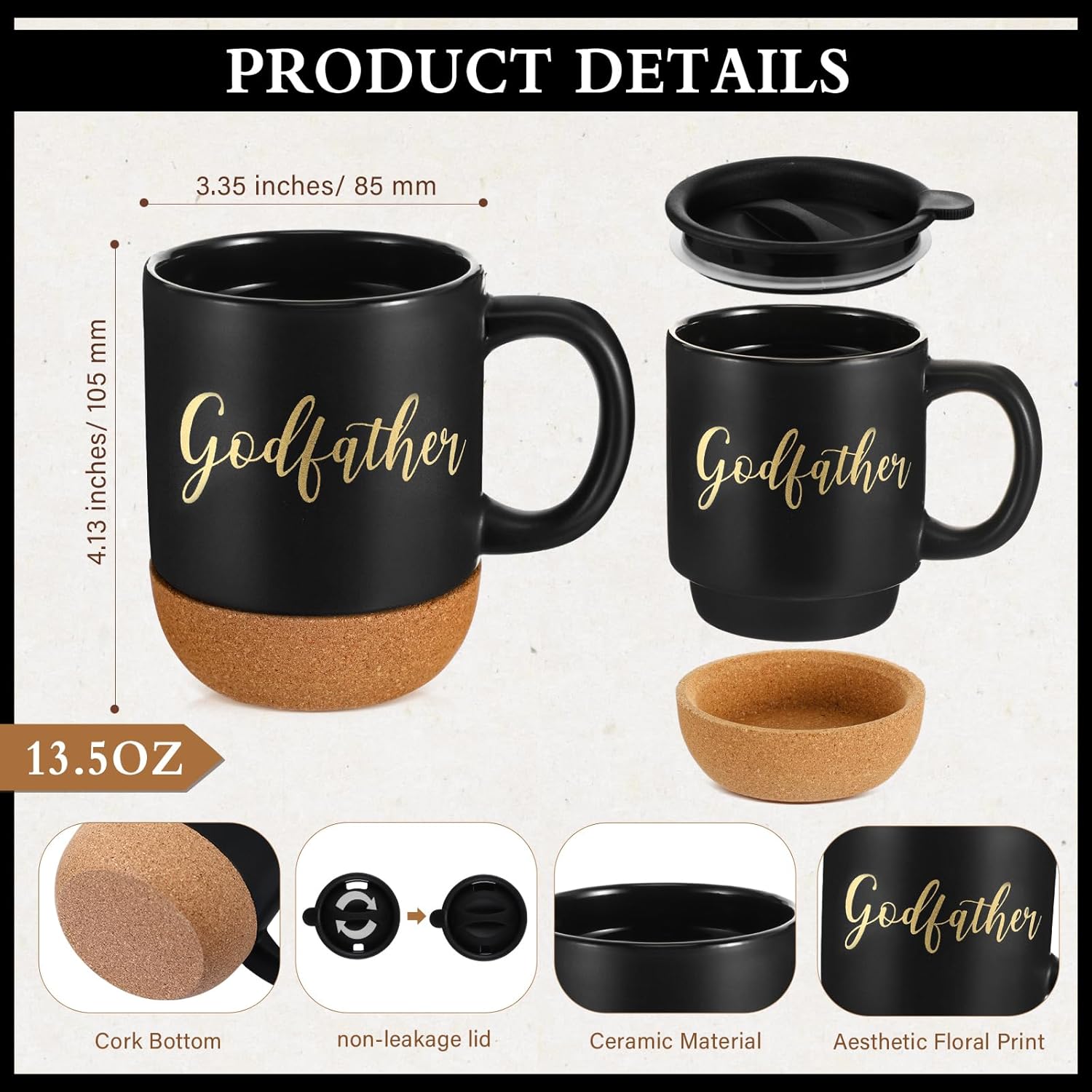 Hushee 4 Pcs Godfather Proposal Gifts, Will You Be My Godfather Gifts from Godchild, God Father Cup, Pregnancy Announcement Gift for God Father, Godparents - Image 3