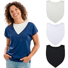3 Pcs Fake Collars for Women Panels Crew Collar Detachable Neckline Cleavage Cover for Women Under Blouses Favors